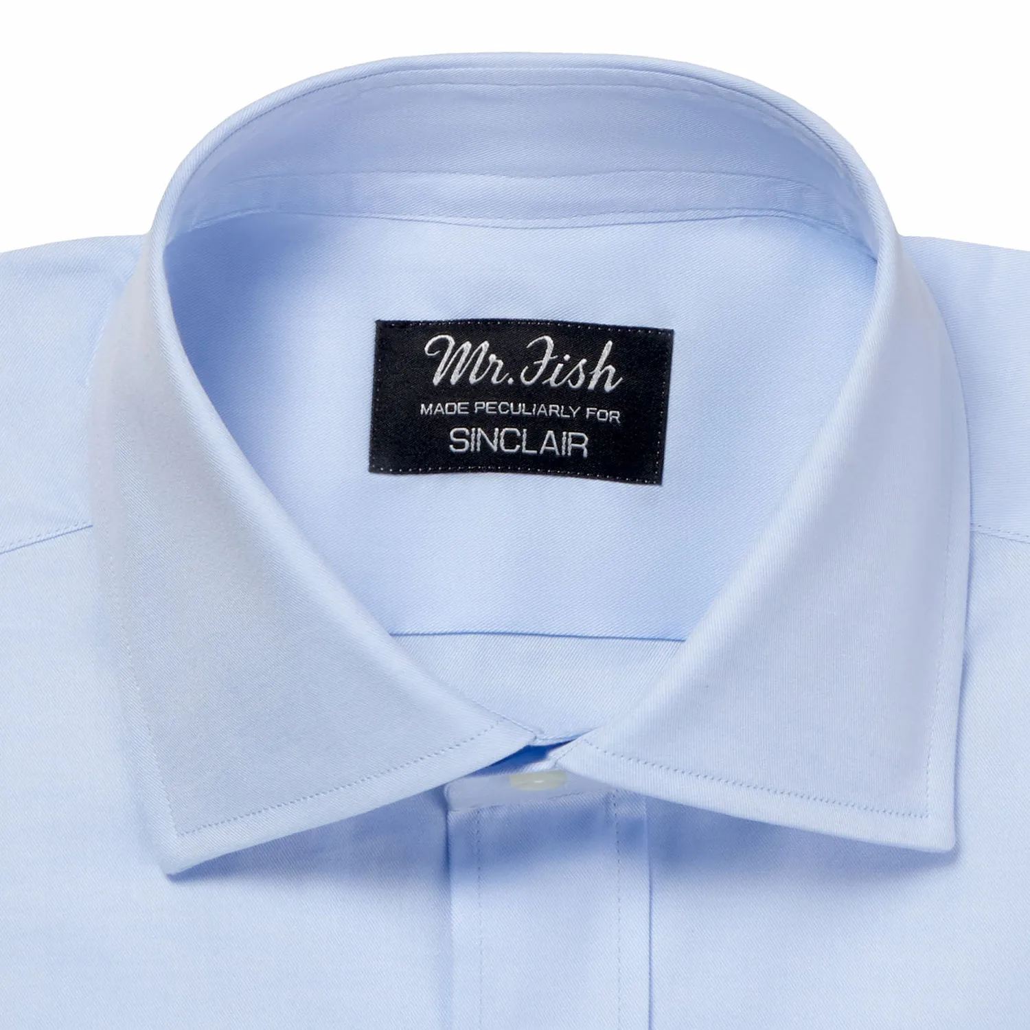 Blue Fine Twill Double Cuff Shirt