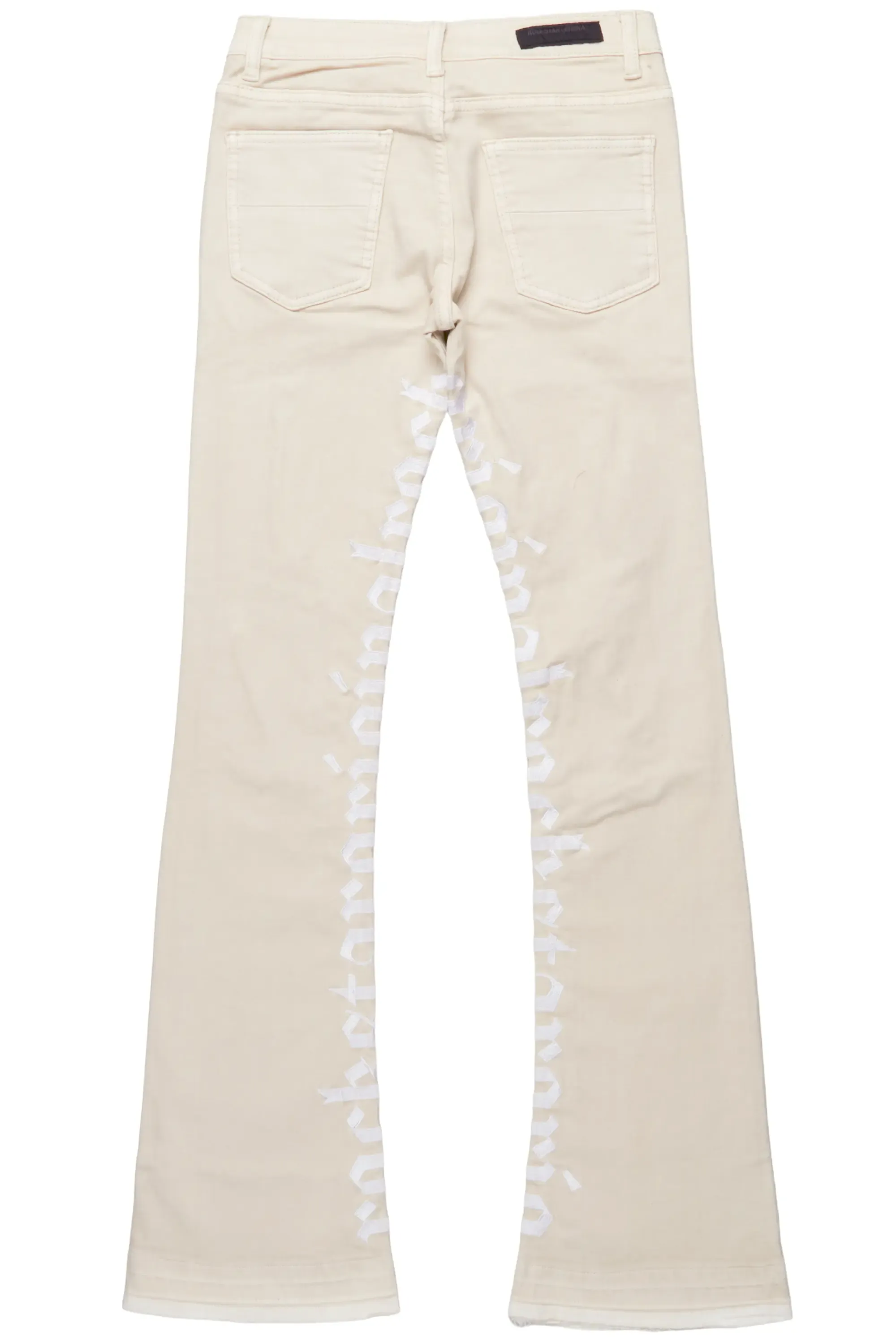 Boys Collette Beige Super Stacked Flare Jean