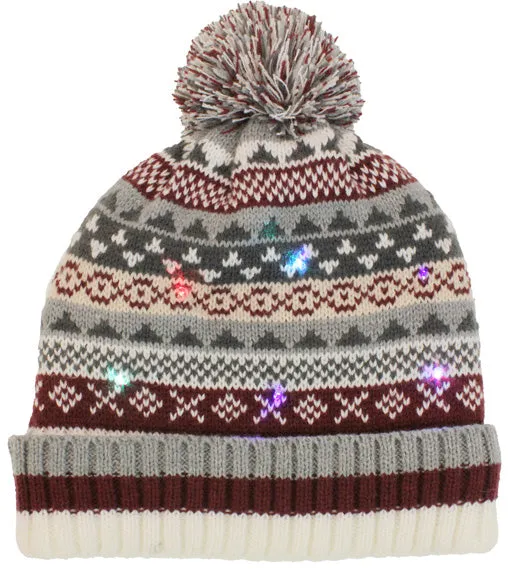 Brandwell Adults Novelty Xmas Led Hat Fairisle