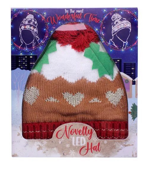 Brandwell Adults Novelty Xmas Led Hat Pudding