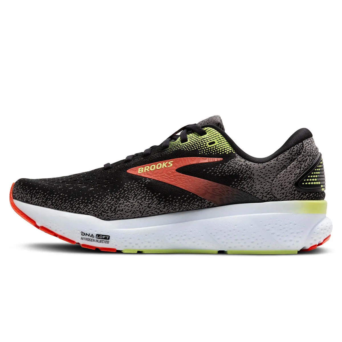 Brooks Ghost 16 Mens | Black/mandarin Red/green