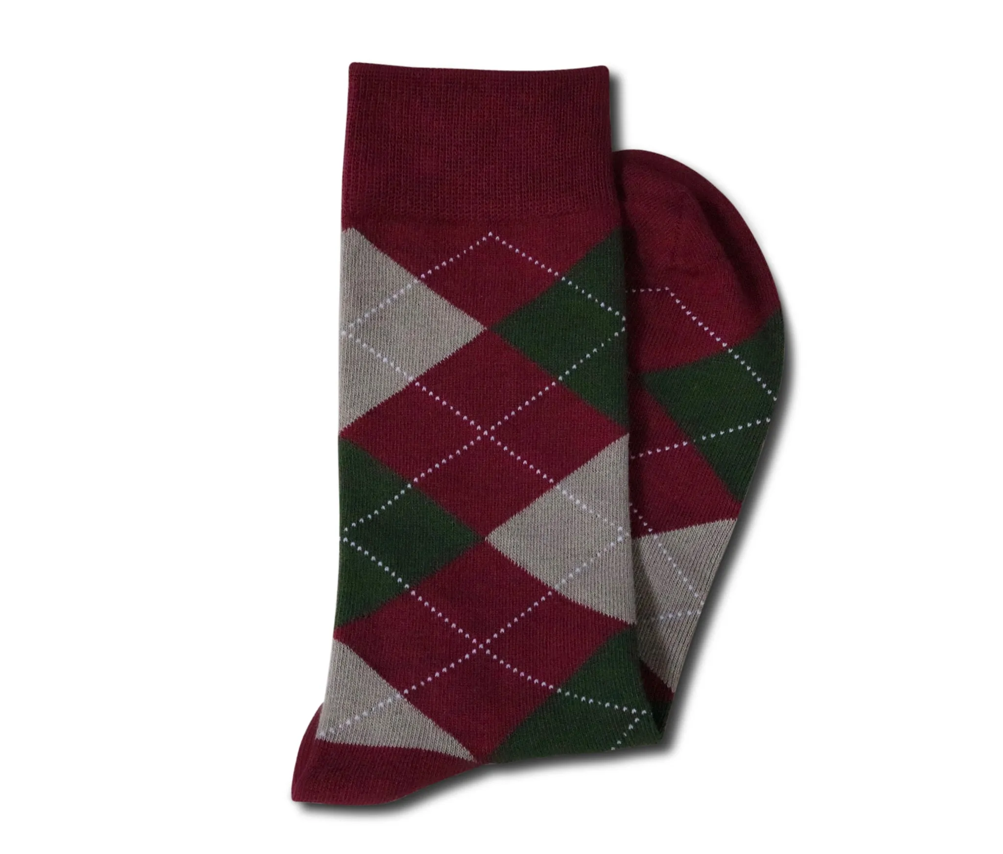 Burgundy and Green Argyle