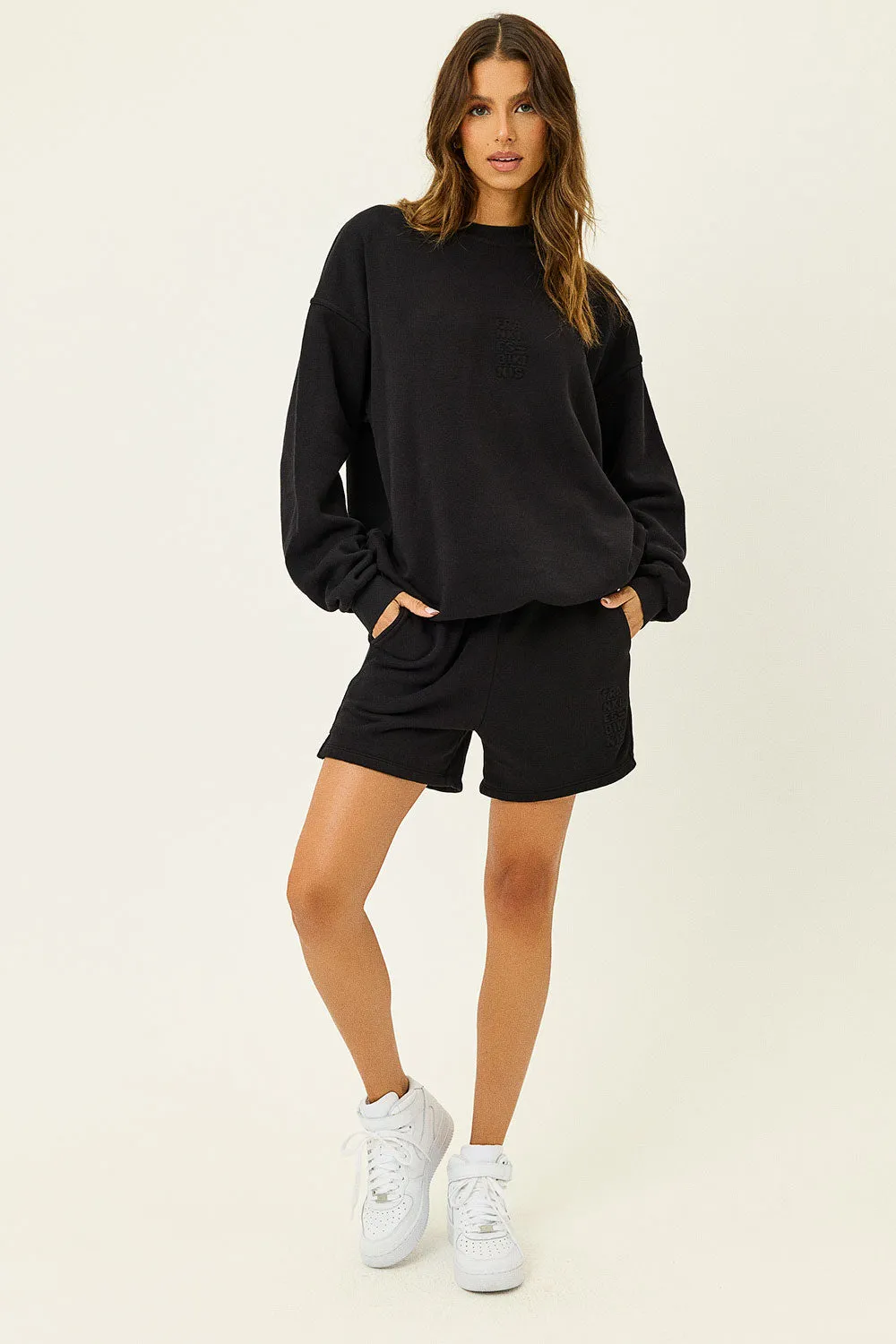 Burl High Waist Sweat Short - Black