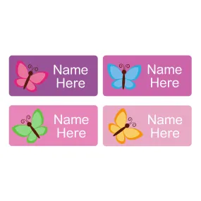 Butterfly Rectangle Name Labels 32pk