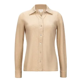 Calin Cashmere Button Down - Sand