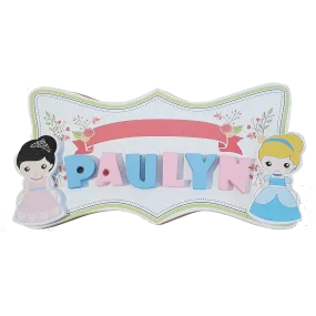 C&F Wooden Floral Garden Ribbon Name Plate