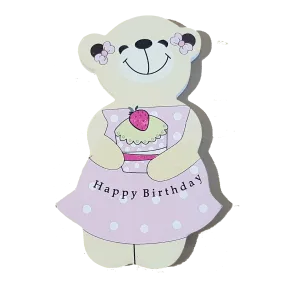 C&F Wooden Mama Bear Character - Pink Birthday