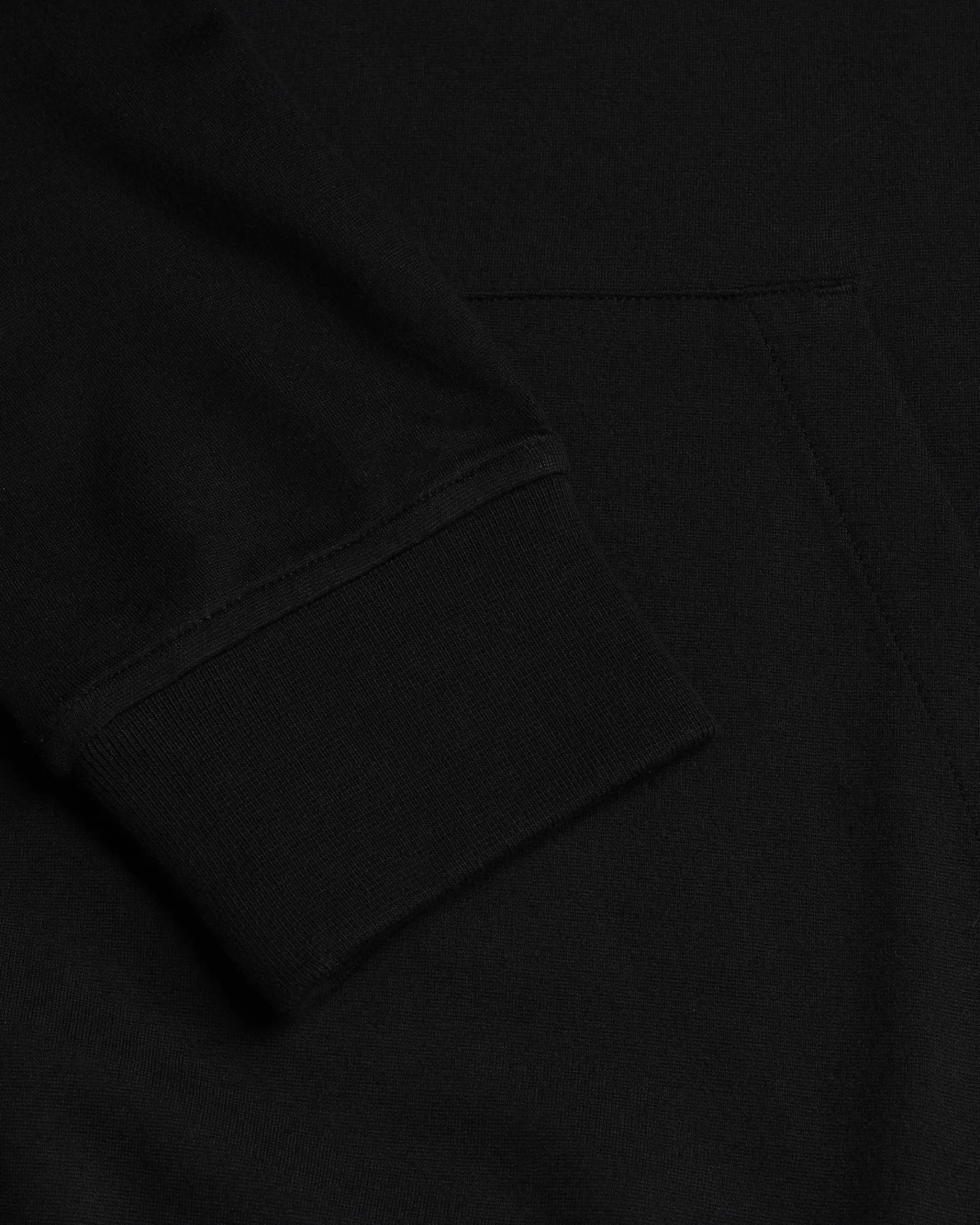 Caproe Long Sleeve Zip Neck Hoodie Black