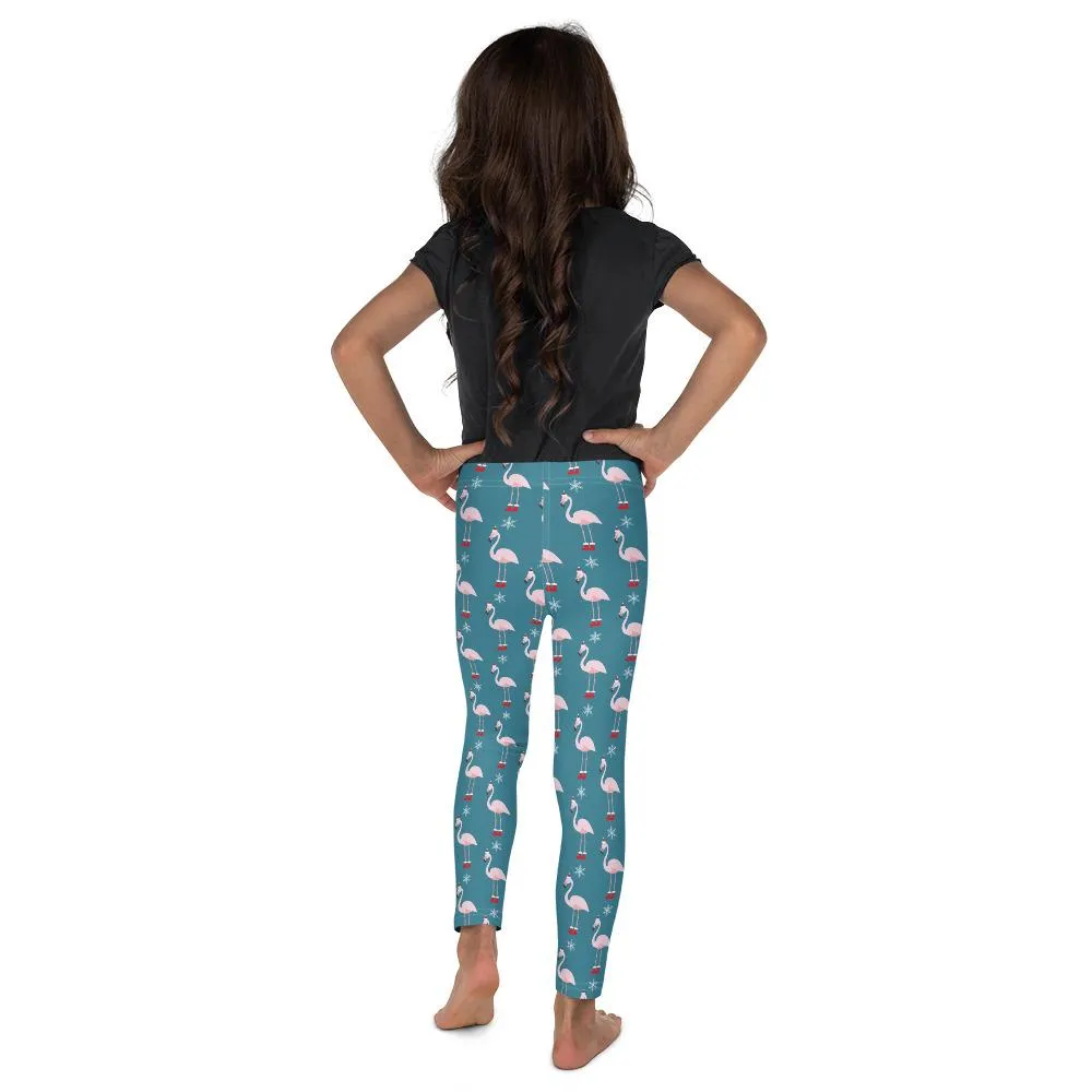 Christmas Flamingo Patterned Kid's Leggings