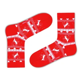 Christmas Reindeer Novelty Socks for Women (W)