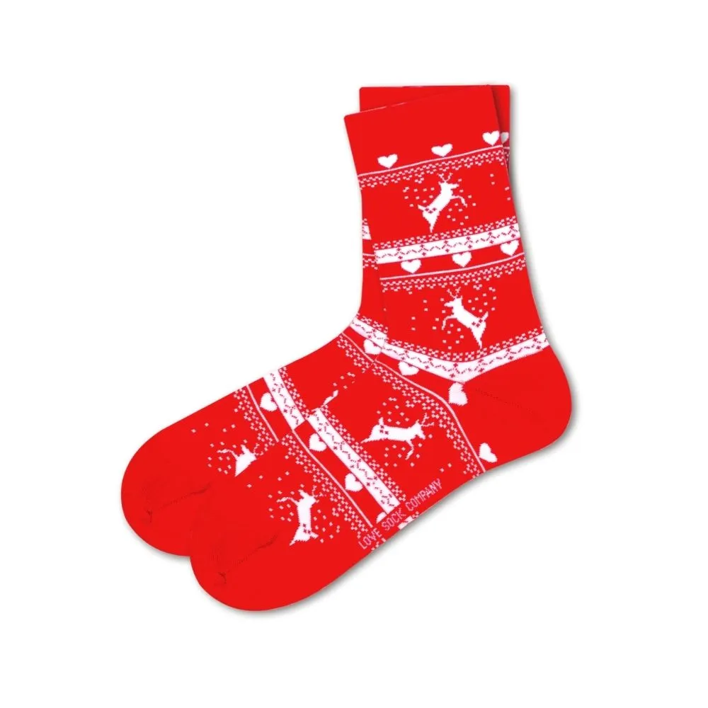 Christmas Reindeer Novelty Socks for Women (W)