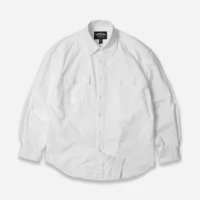 CIGARETTE POCKET CHAMBRAY SHIRT - WHITE