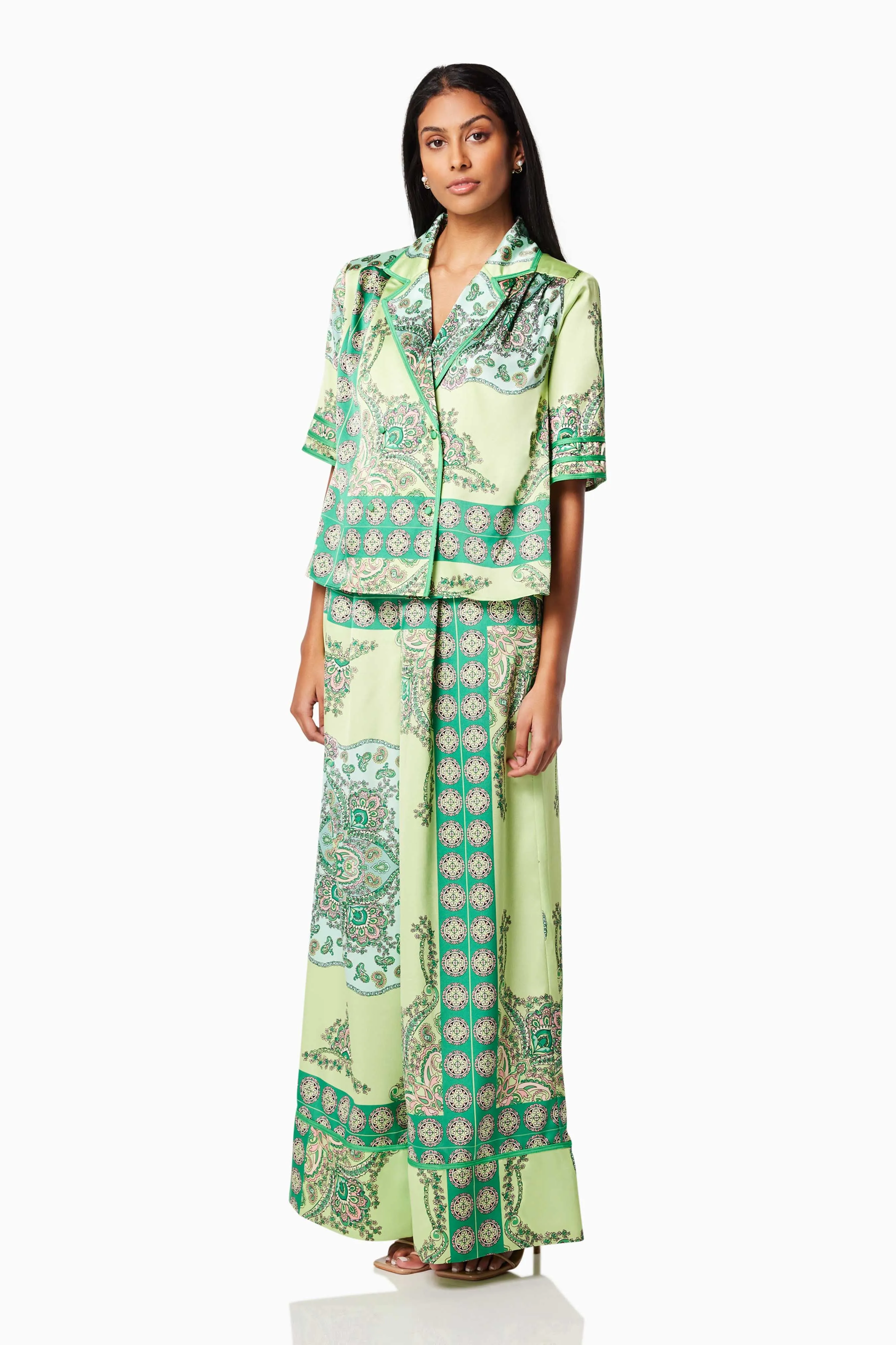 Collaboration Relaxed Two Piece Set In Green