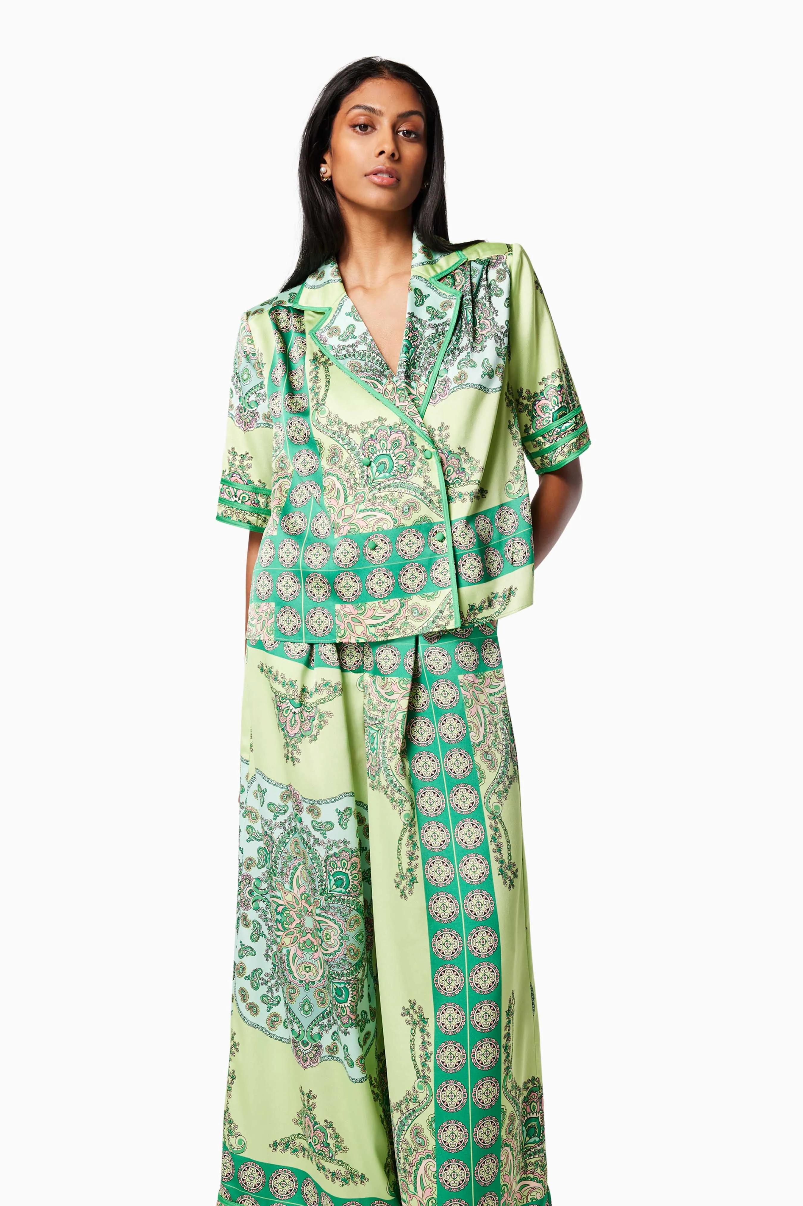 Collaboration Relaxed Two Piece Set In Green