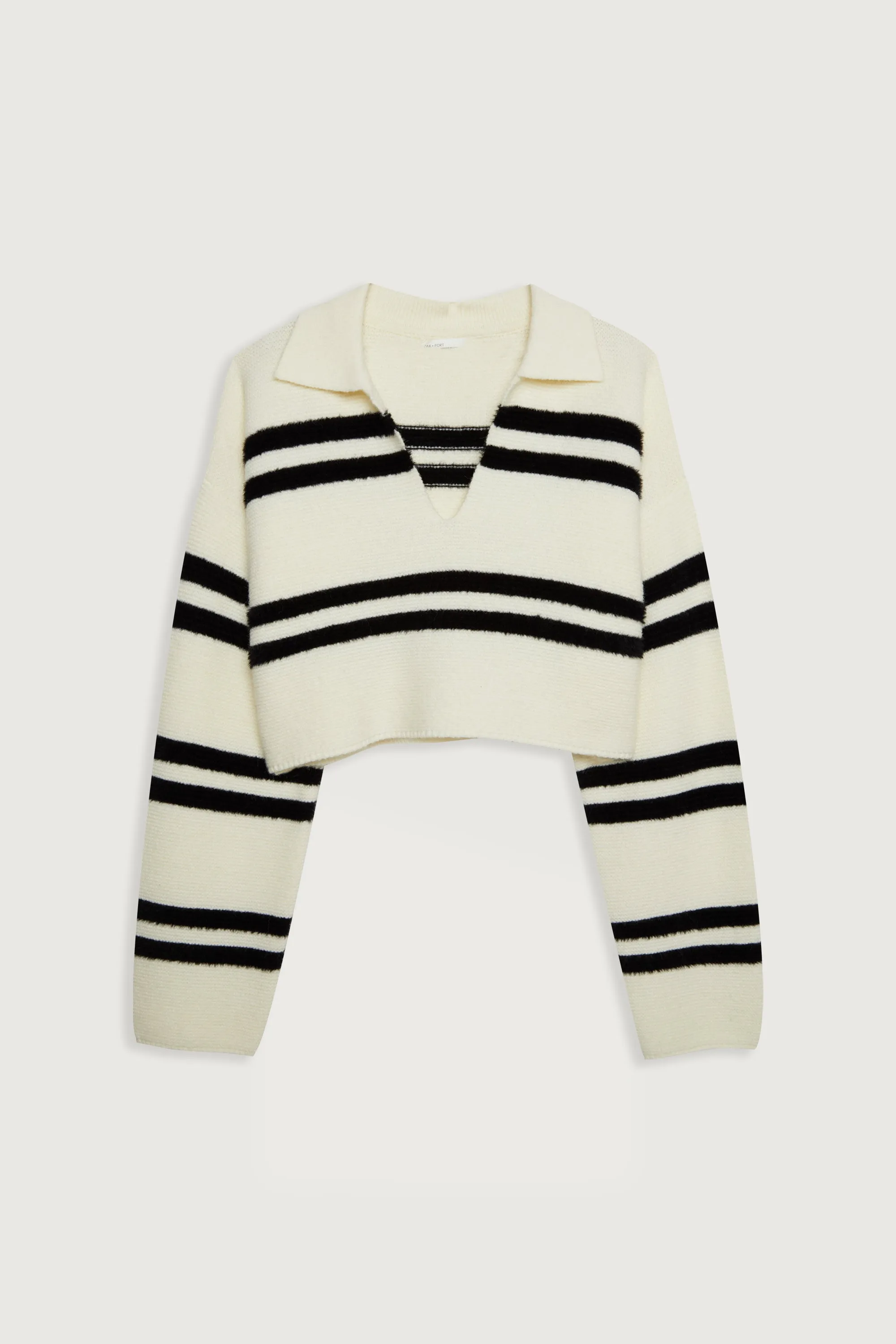 COLLARED STRIPED SWEATER