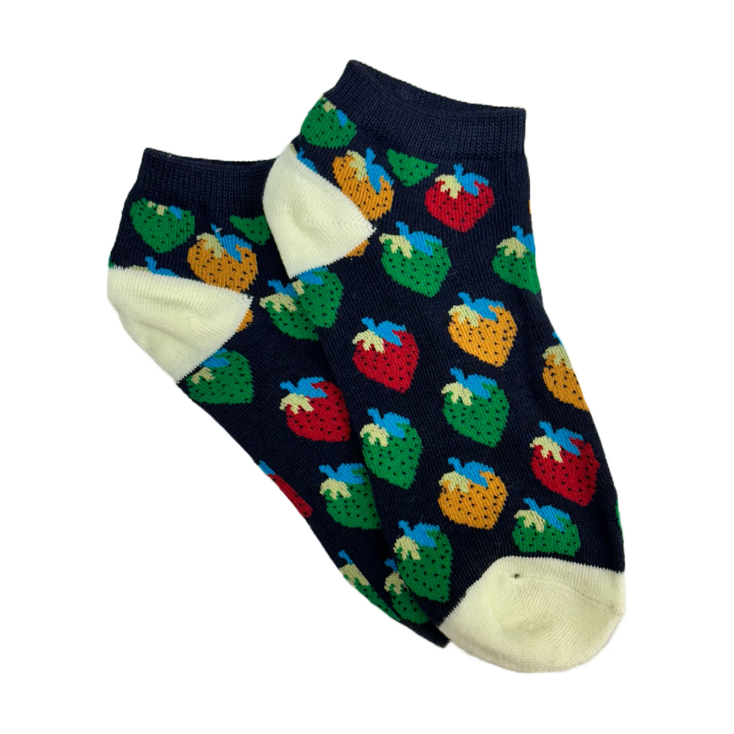 Colorful Strawberry Patterned Ankle Socks (Adult Medium - Women's Shoe Sizes 5-10)