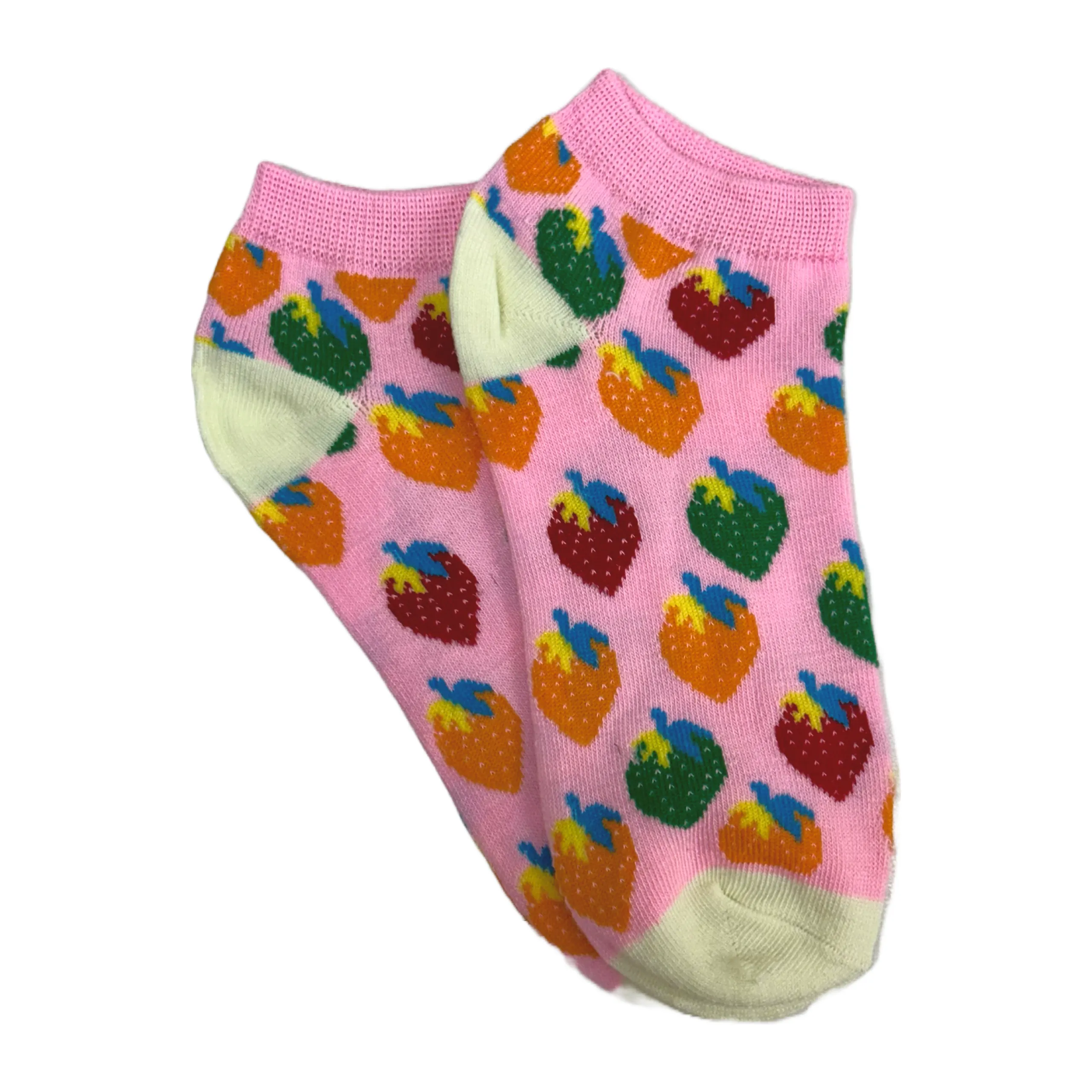 Colorful Strawberry Patterned Ankle Socks (Adult Medium - Women's Shoe Sizes 5-10)