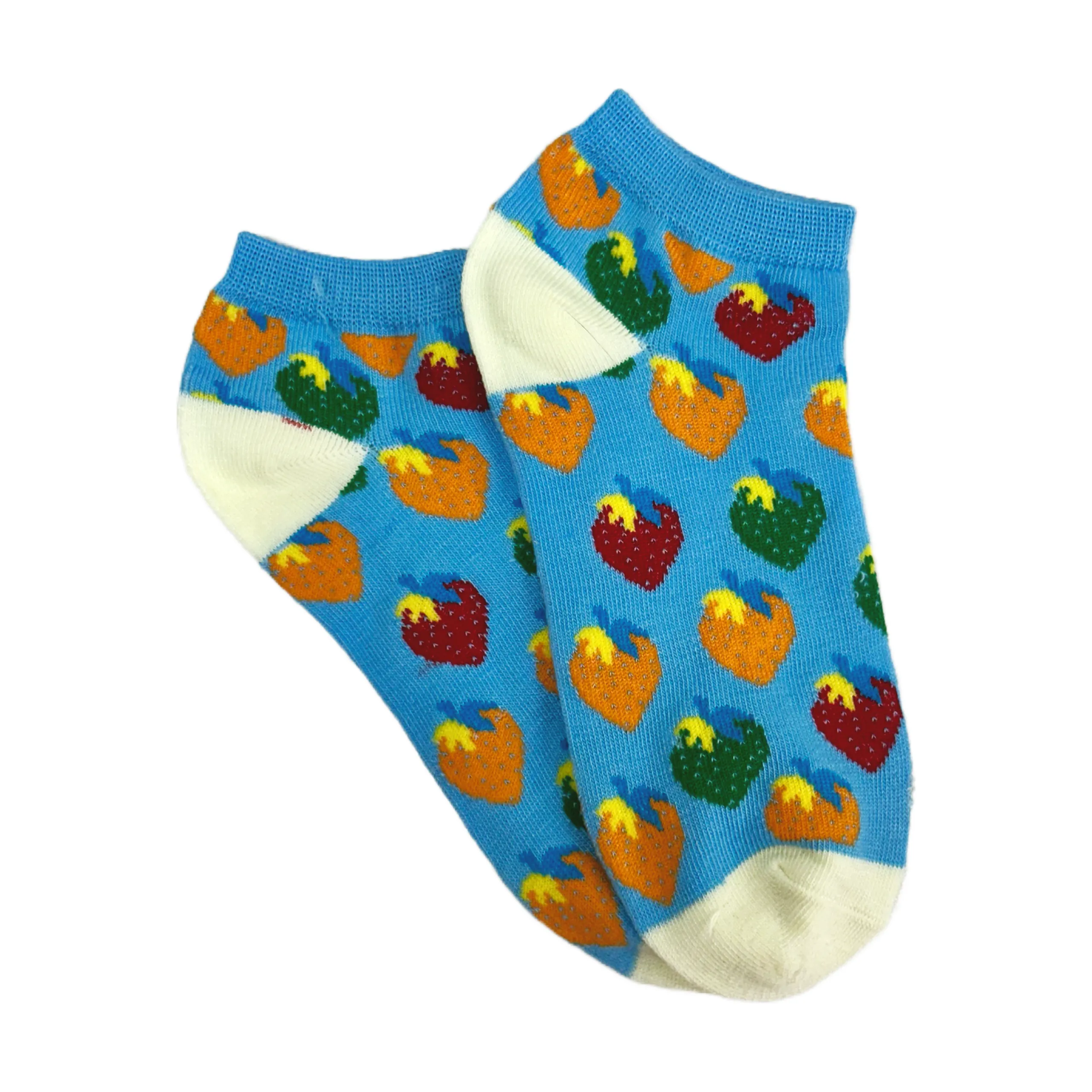 Colorful Strawberry Patterned Ankle Socks (Adult Medium - Women's Shoe Sizes 5-10)