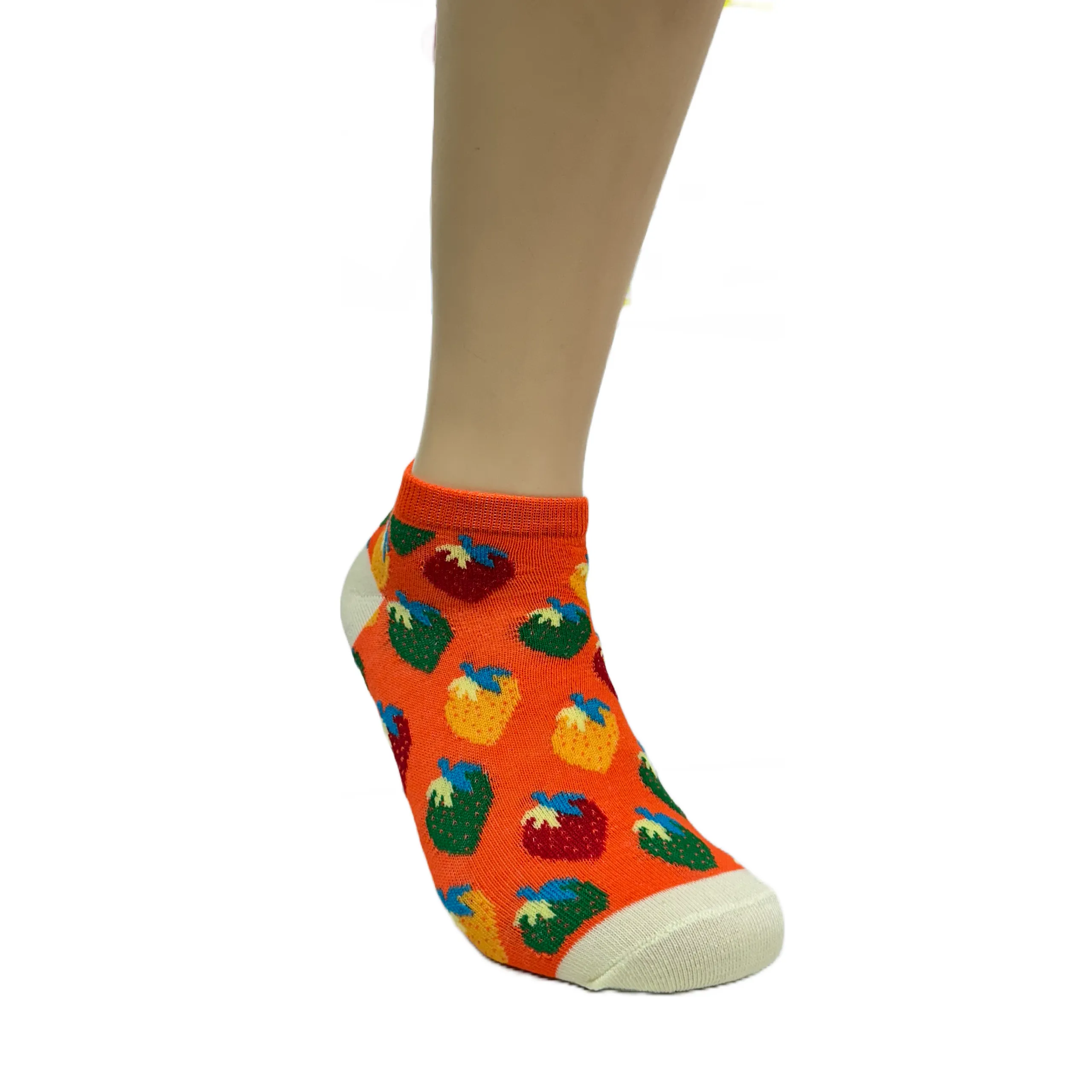 Colorful Strawberry Patterned Ankle Socks (Adult Medium - Women's Shoe Sizes 5-10)