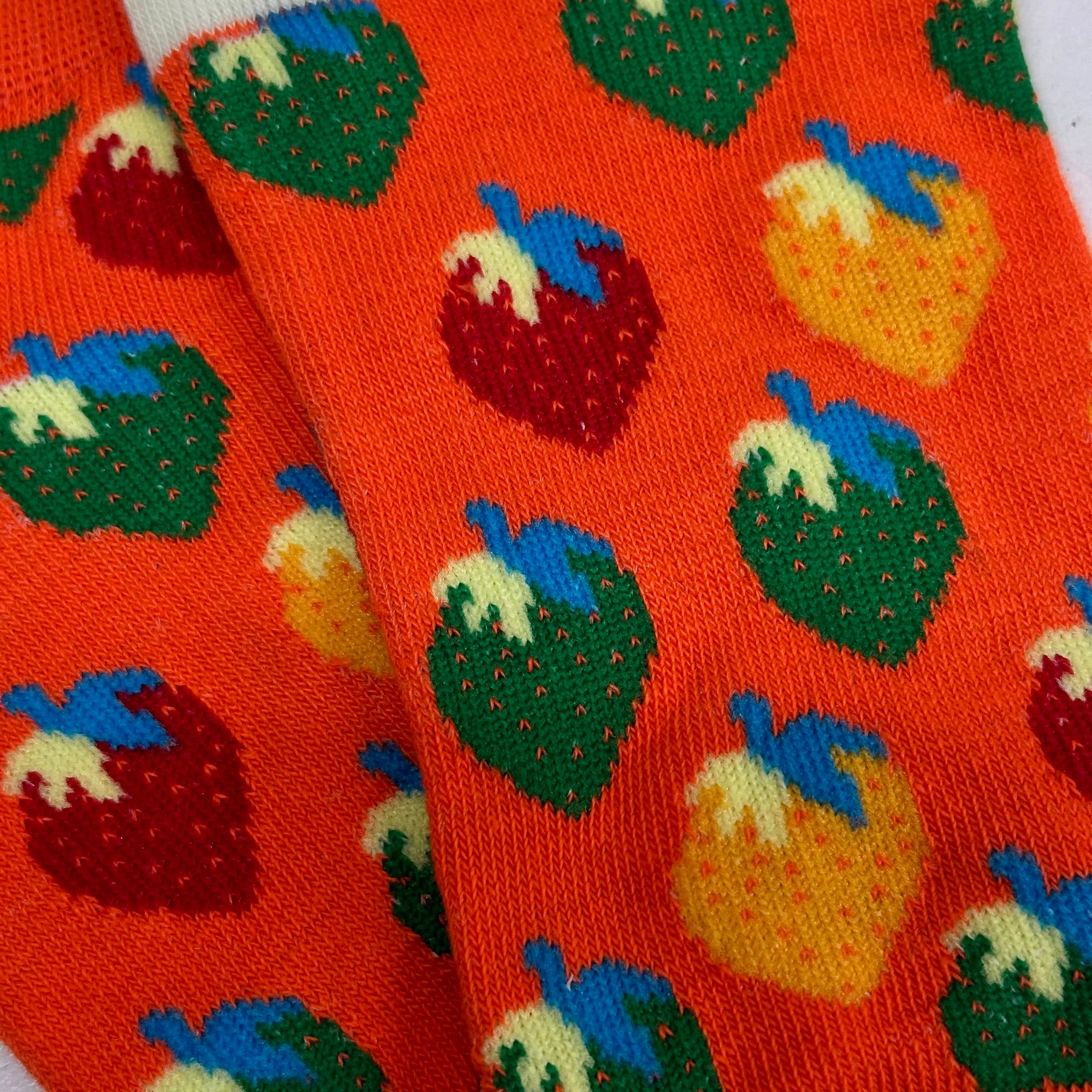 Colorful Strawberry Patterned Ankle Socks (Adult Medium - Women's Shoe Sizes 5-10)