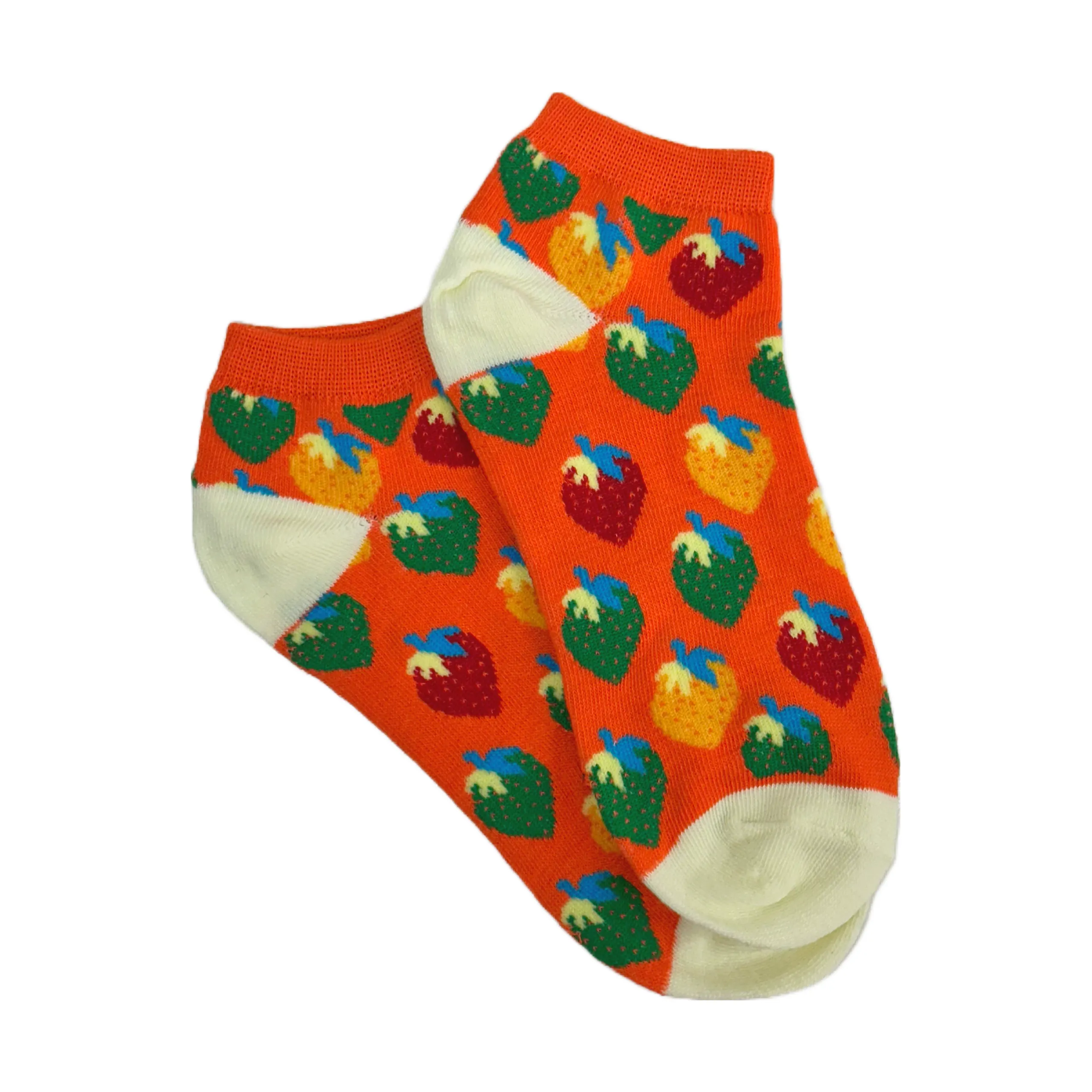 Colorful Strawberry Patterned Ankle Socks (Adult Medium - Women's Shoe Sizes 5-10)