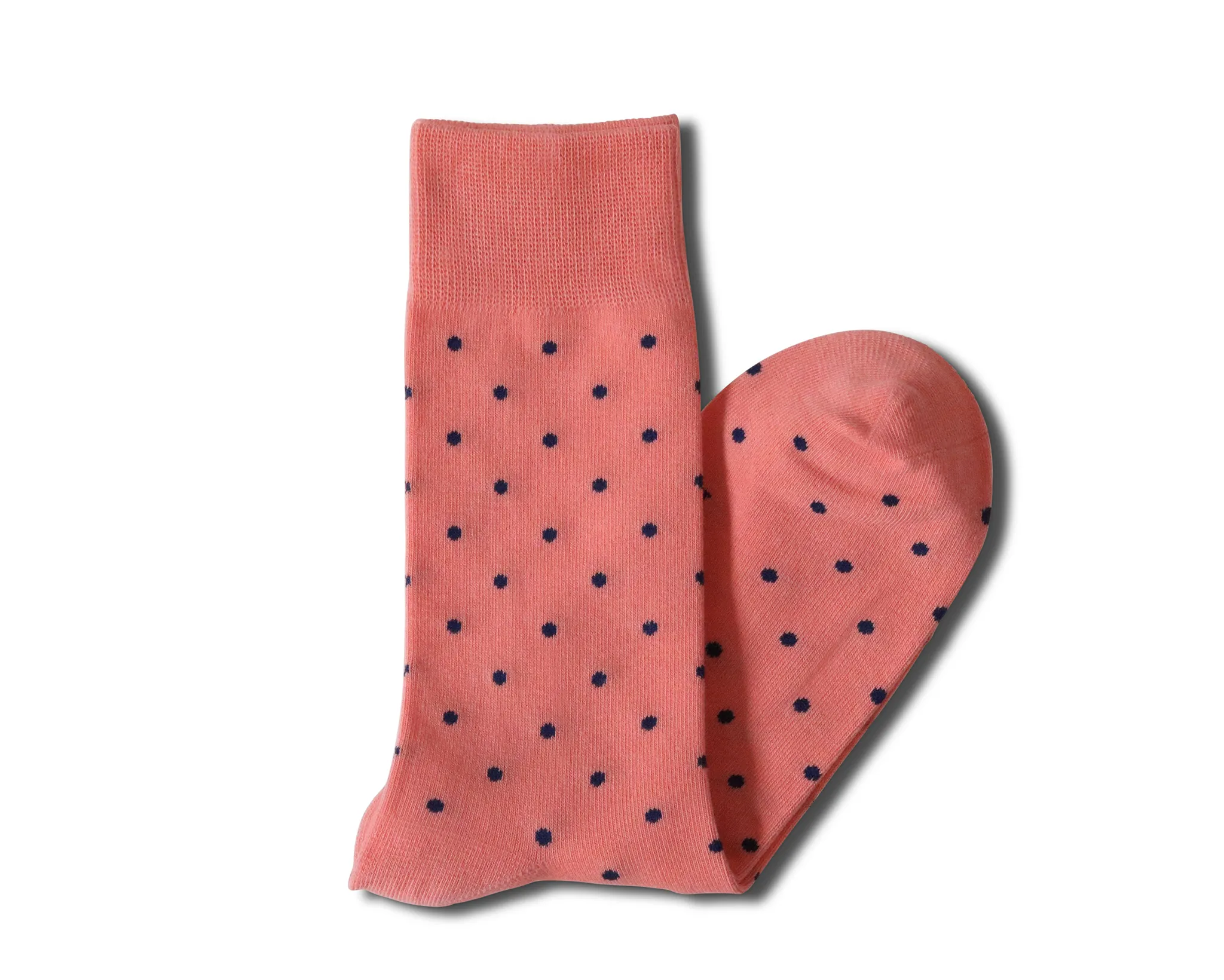 Coral And Navy Polka Dot Socks