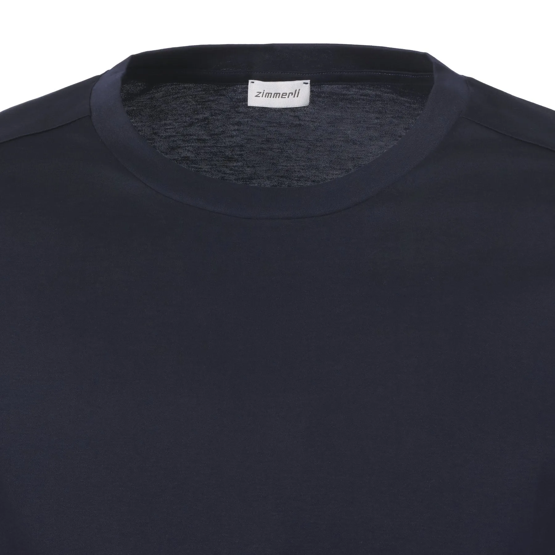 Crew-Neck Cotton T-Shirt in Navy Blue