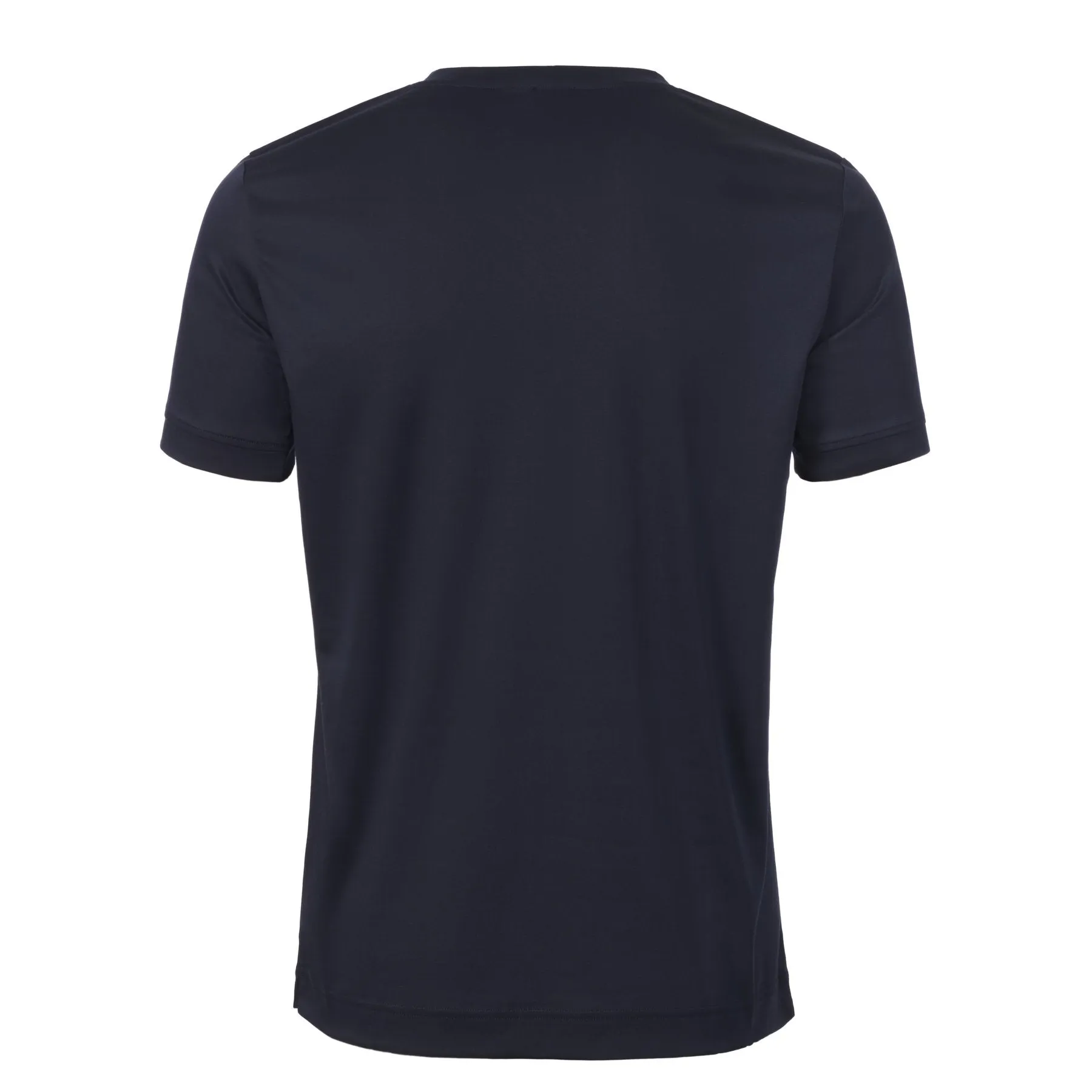 Crew-Neck Cotton T-Shirt in Navy Blue