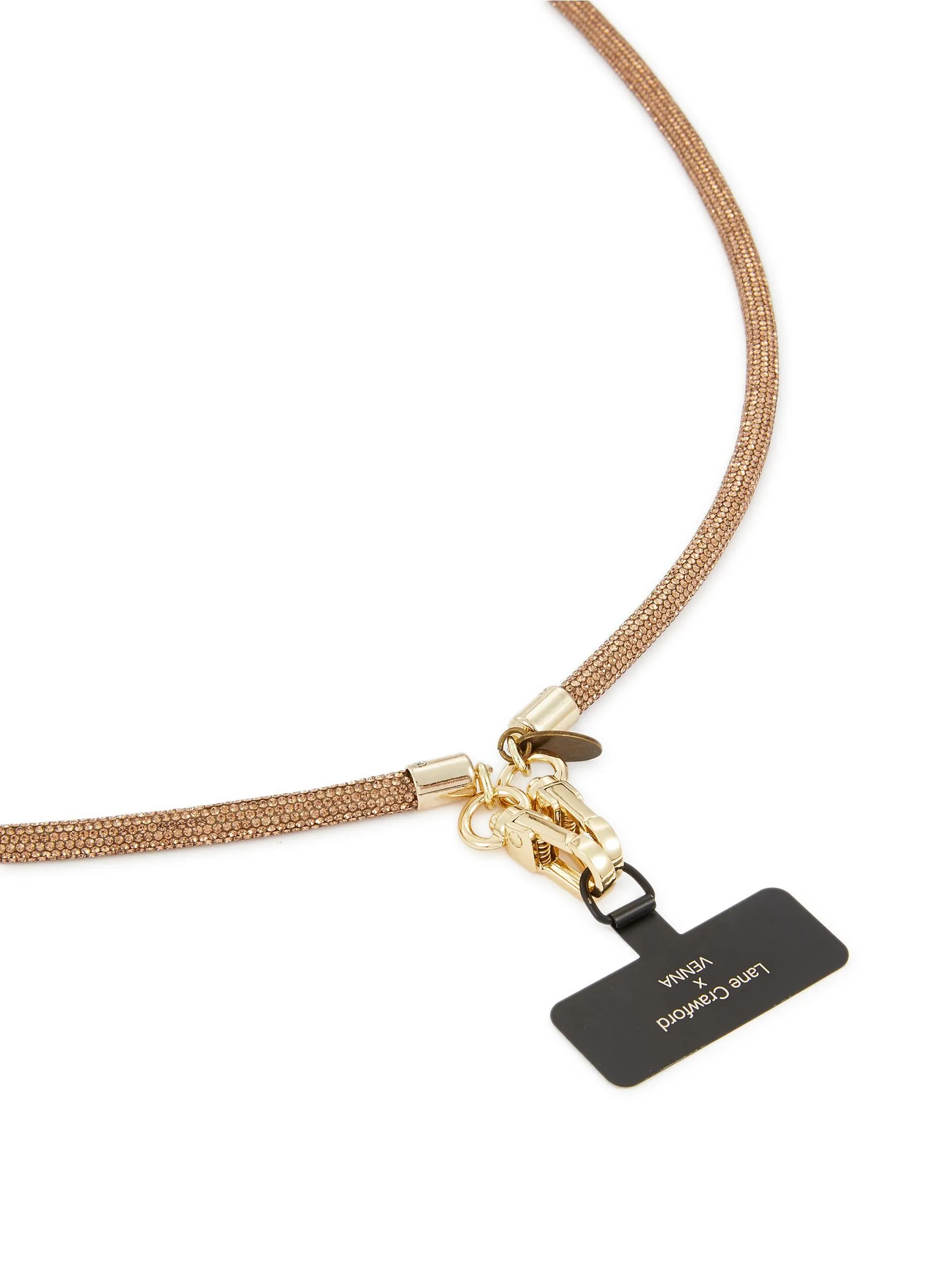 CRYSTAL PHONE STRAP BROWN ( PRE- ORDER)