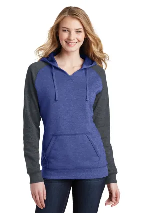 District Women's Lightweight Fleece Raglan Hoodie. DT296