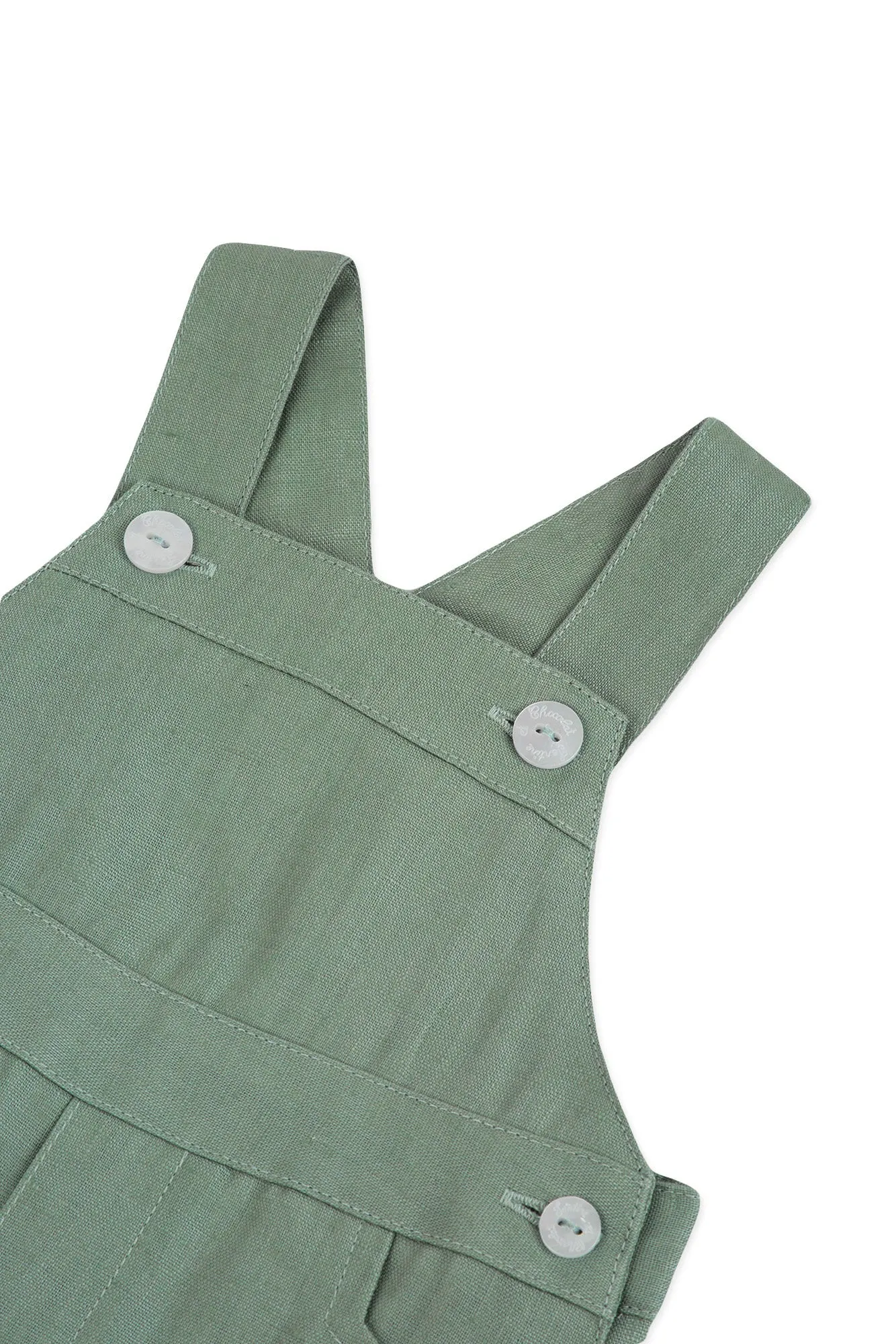 Dungarees - Green Linen