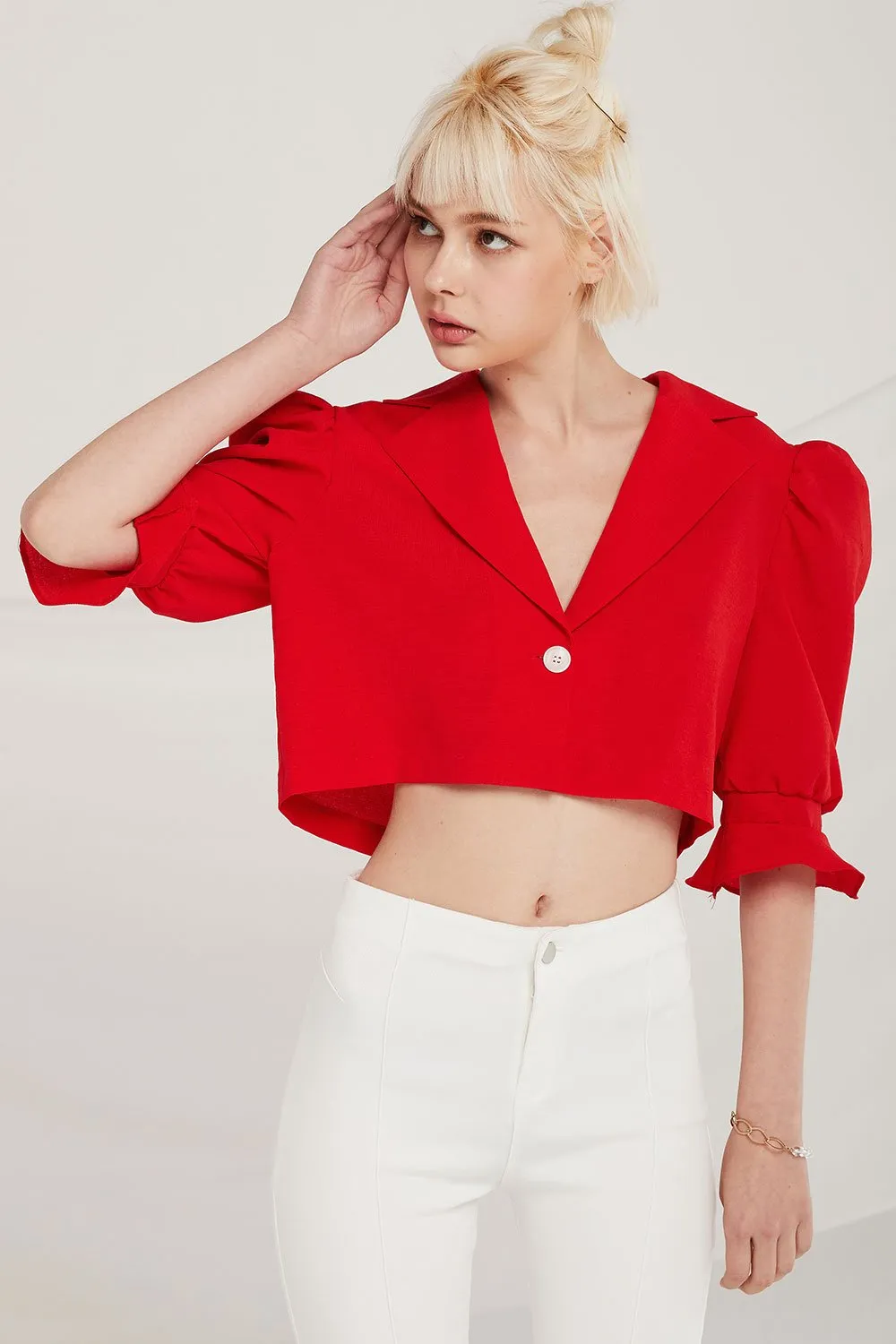 Elisa Puff Sleeve Crop Jacket