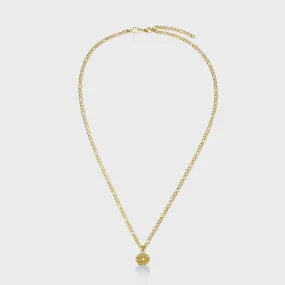 Essentielle Figaro Chain Citrus Charm Necklace, Gold Colour