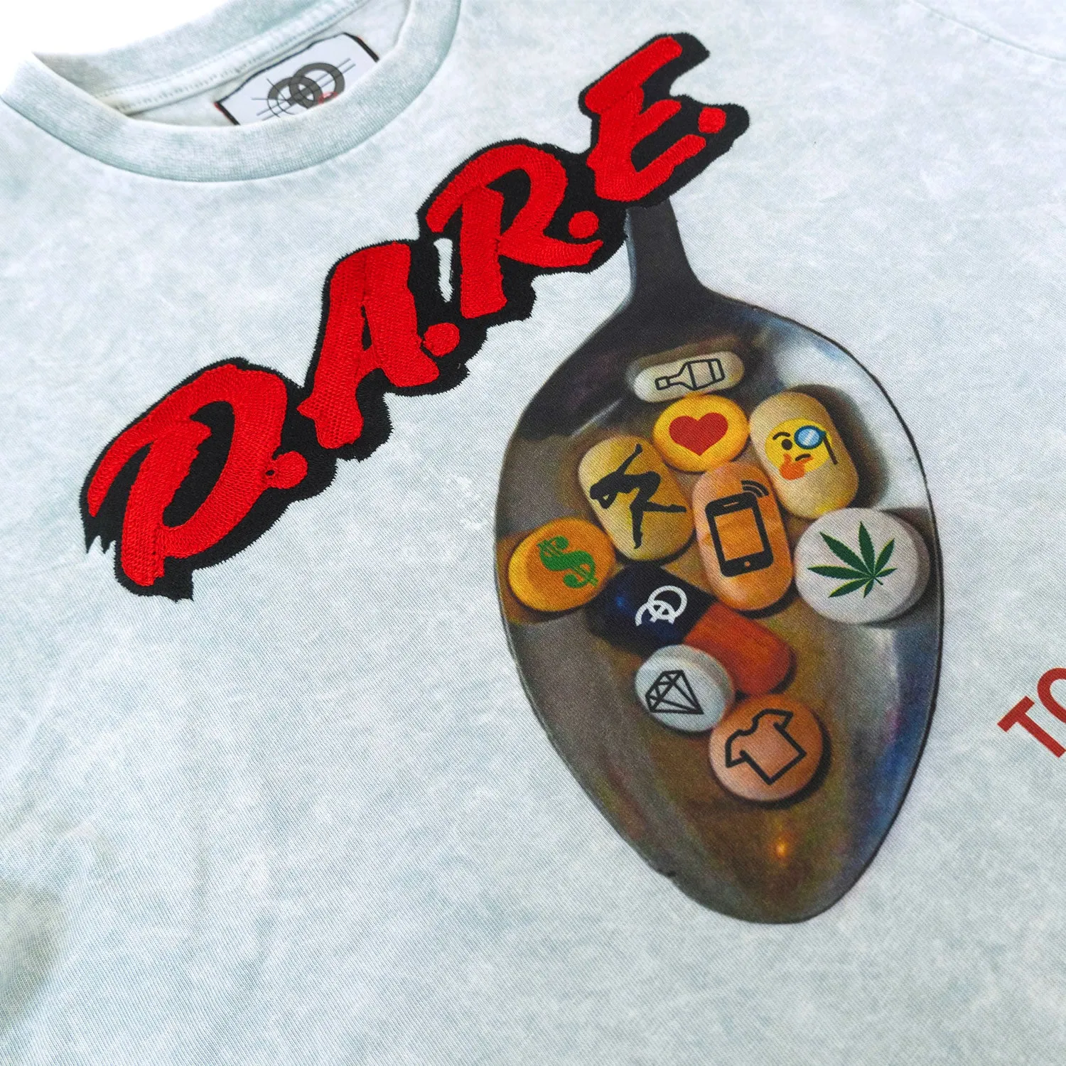 F184 DARE Acid Wash Tee - White