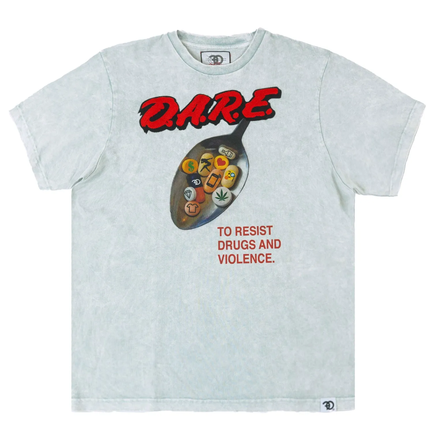 F184 DARE Acid Wash Tee - White