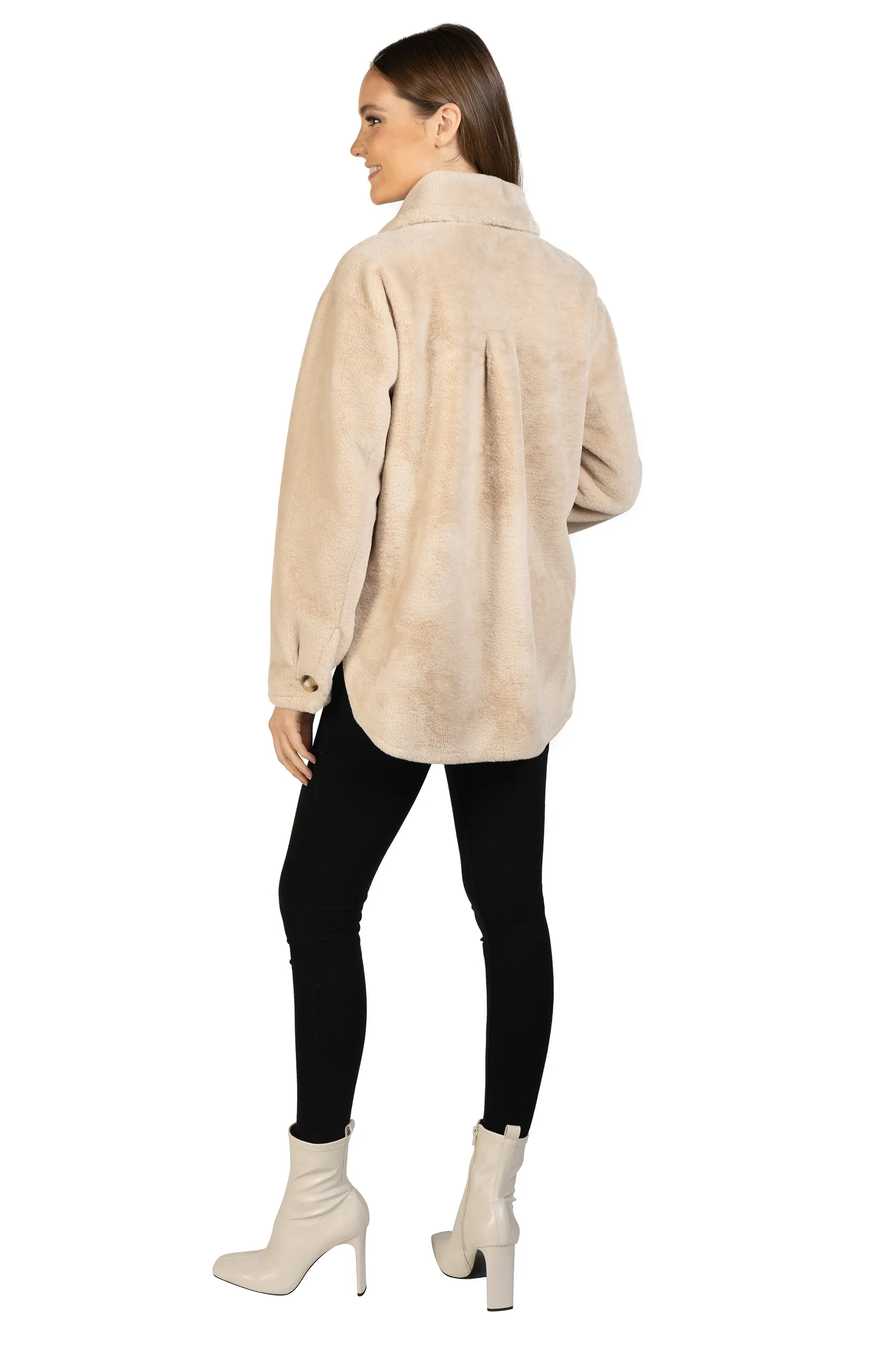 Faux Fur Button Coat