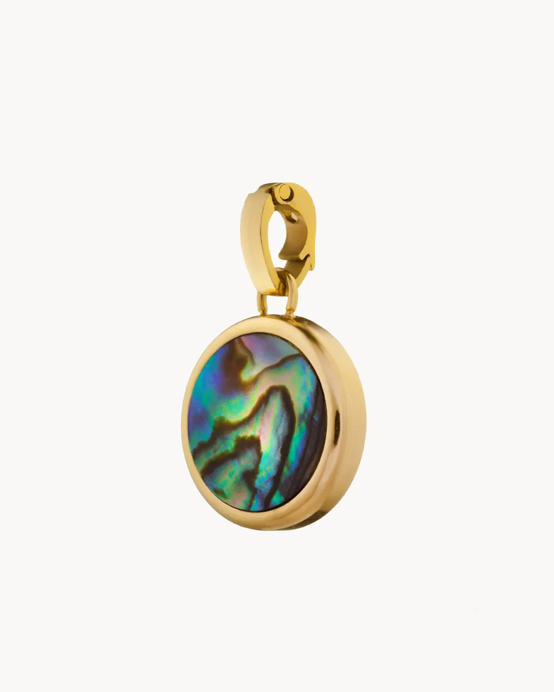 Fearlessness Stone Abalone Shell Signature Pendant, Gold