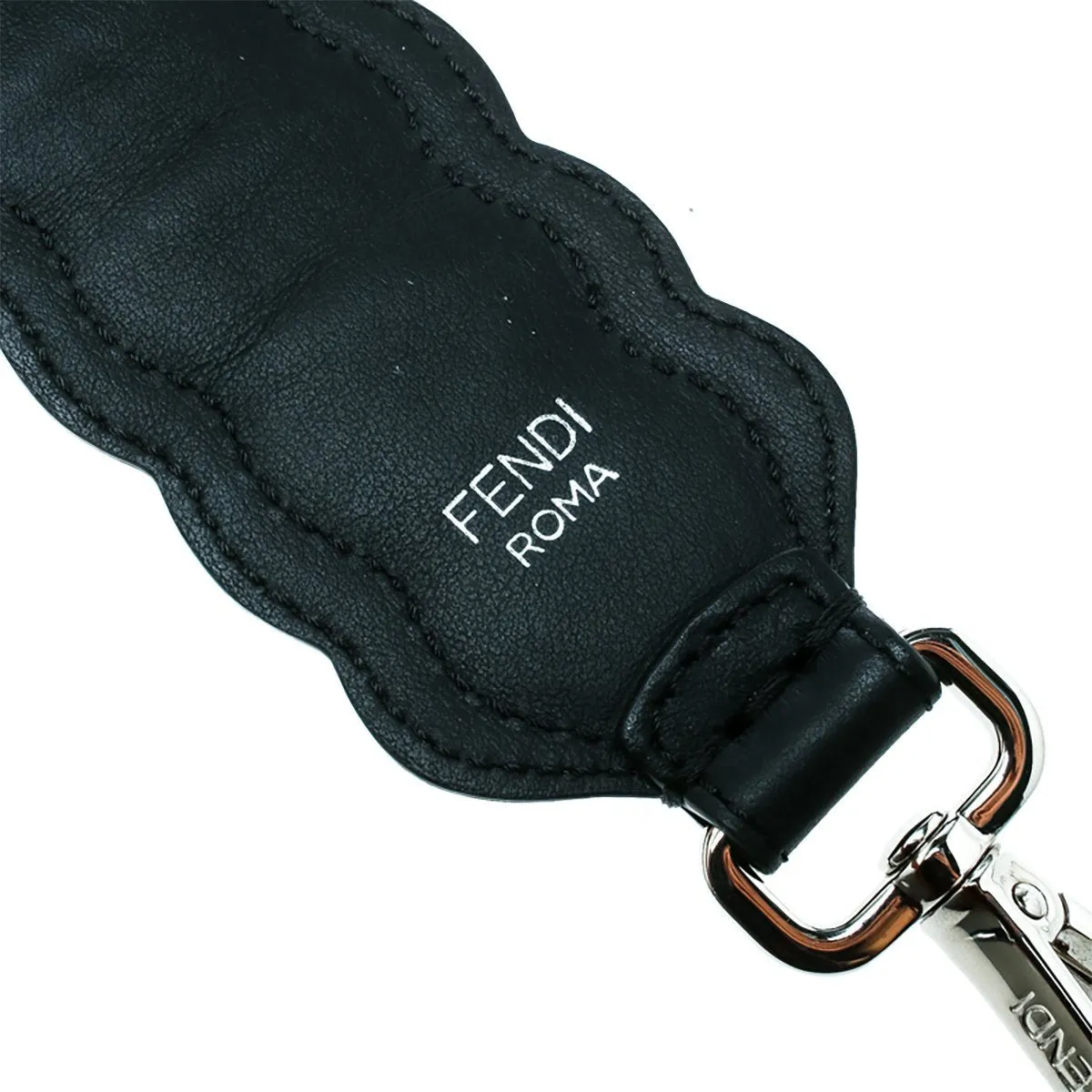 Fendi Strap You Black Pearl Leather Snakeskin Shoulder Strap