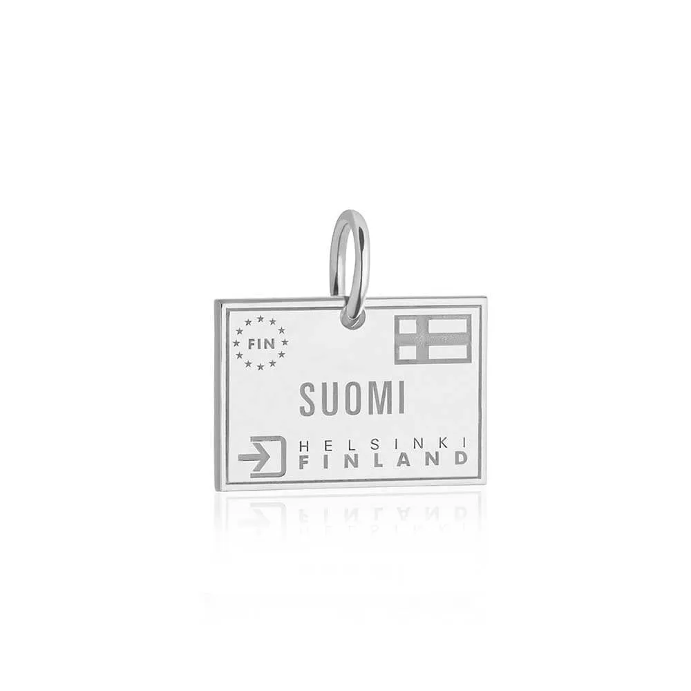 Finland Passport Stamp Charm Silver