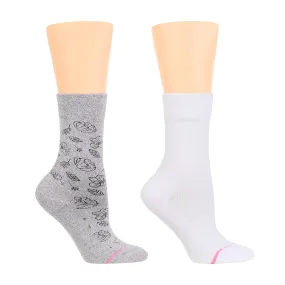 Floral Outline | Diabetic Half-Cushion Socks For Women