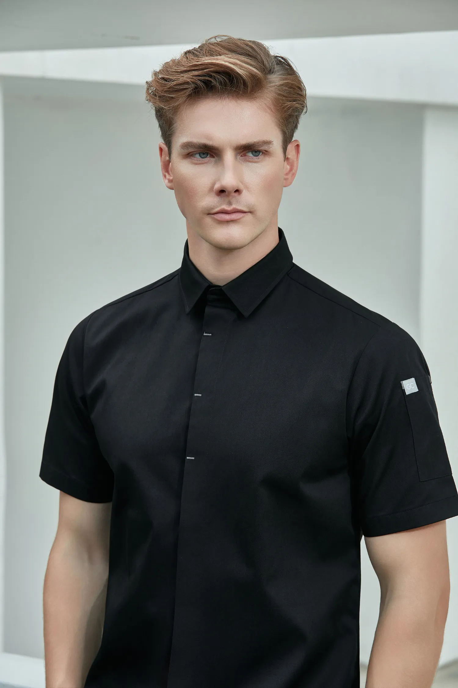 Flynn Black Chef Jacket, Short Sleeve