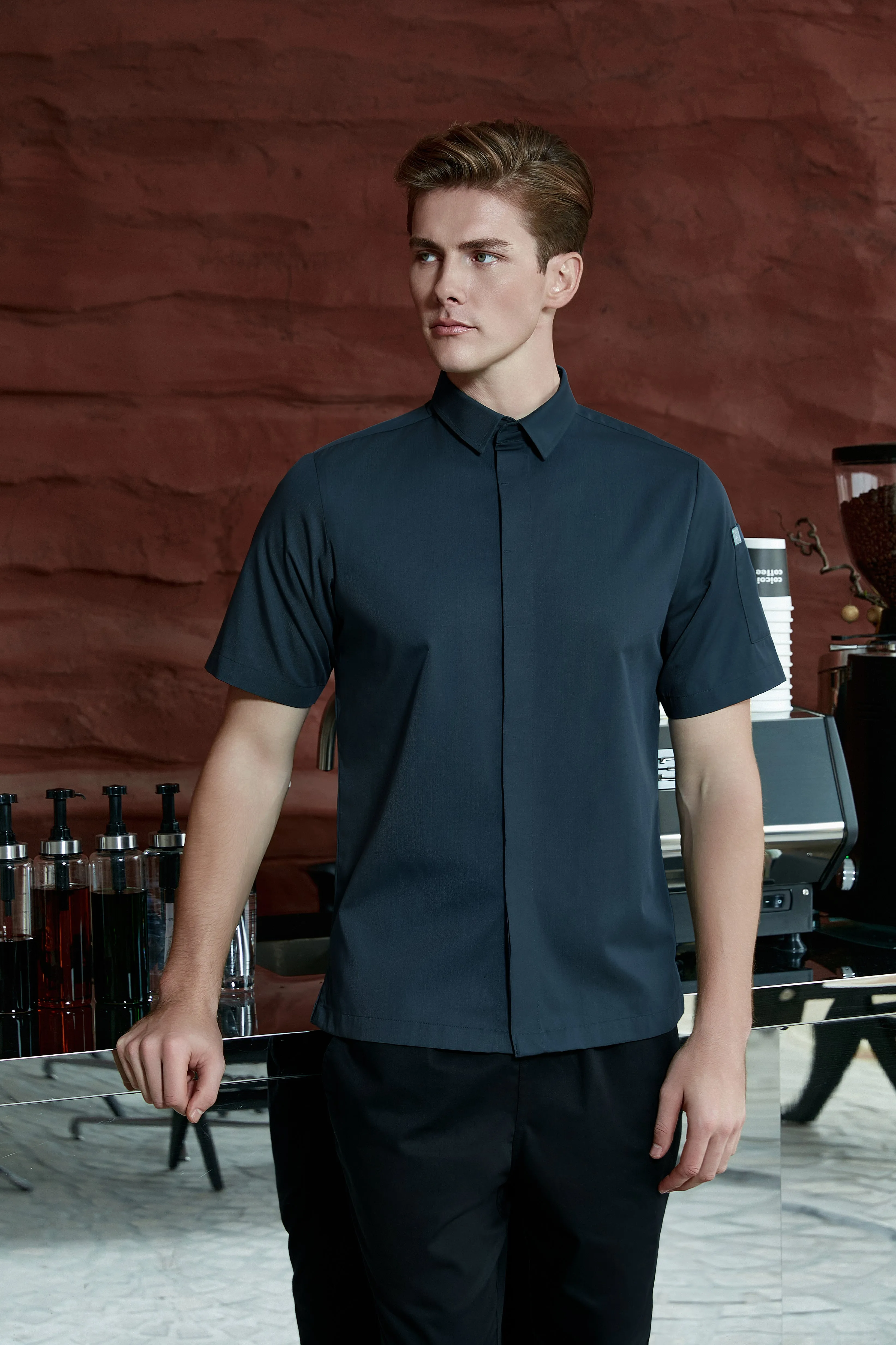 Flynn Grey Chef Jacket, Short Sleeve