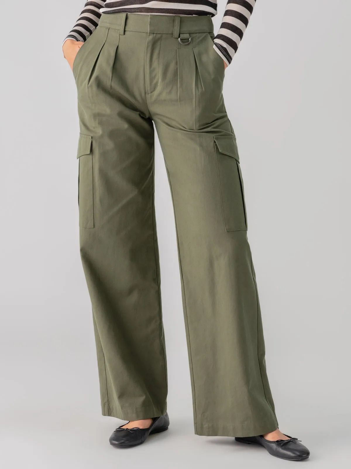 Frankie Cargo High Rise Pant Dark Olive