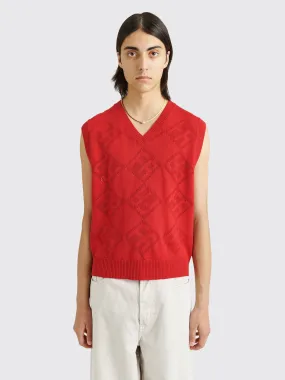 Fucking Awesome Letter Square Vest Red