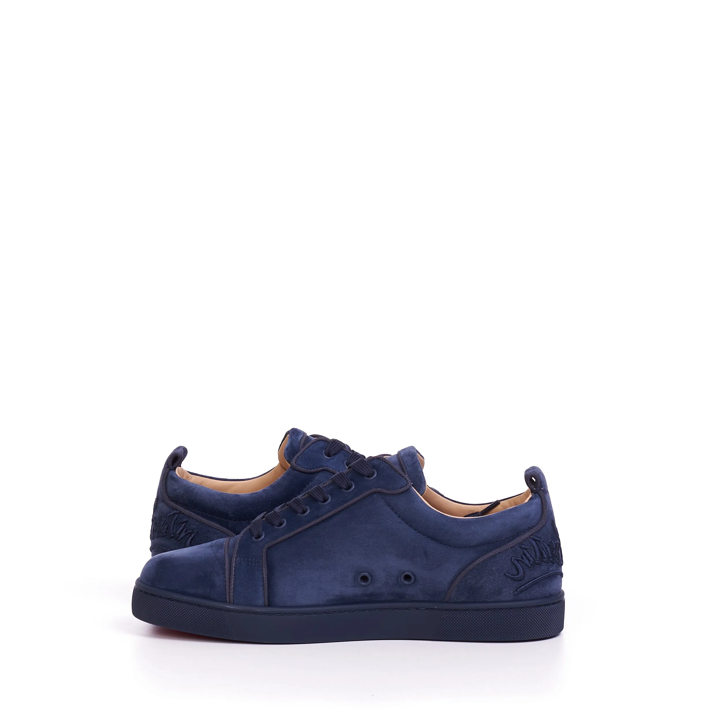 Fun Louis Junior Low Top Sneaker In Rock Blue Suede