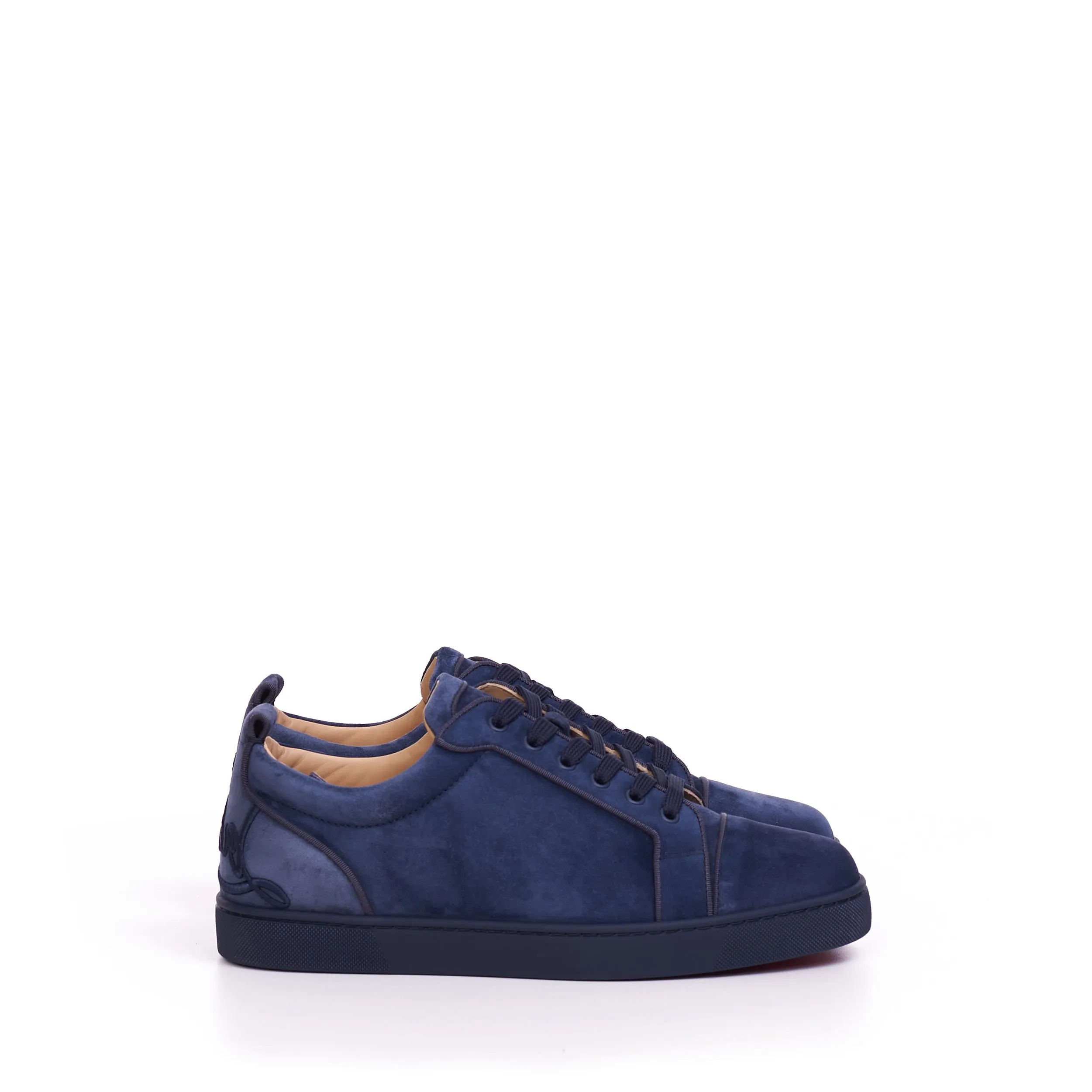 Fun Louis Junior Low Top Sneaker In Rock Blue Suede