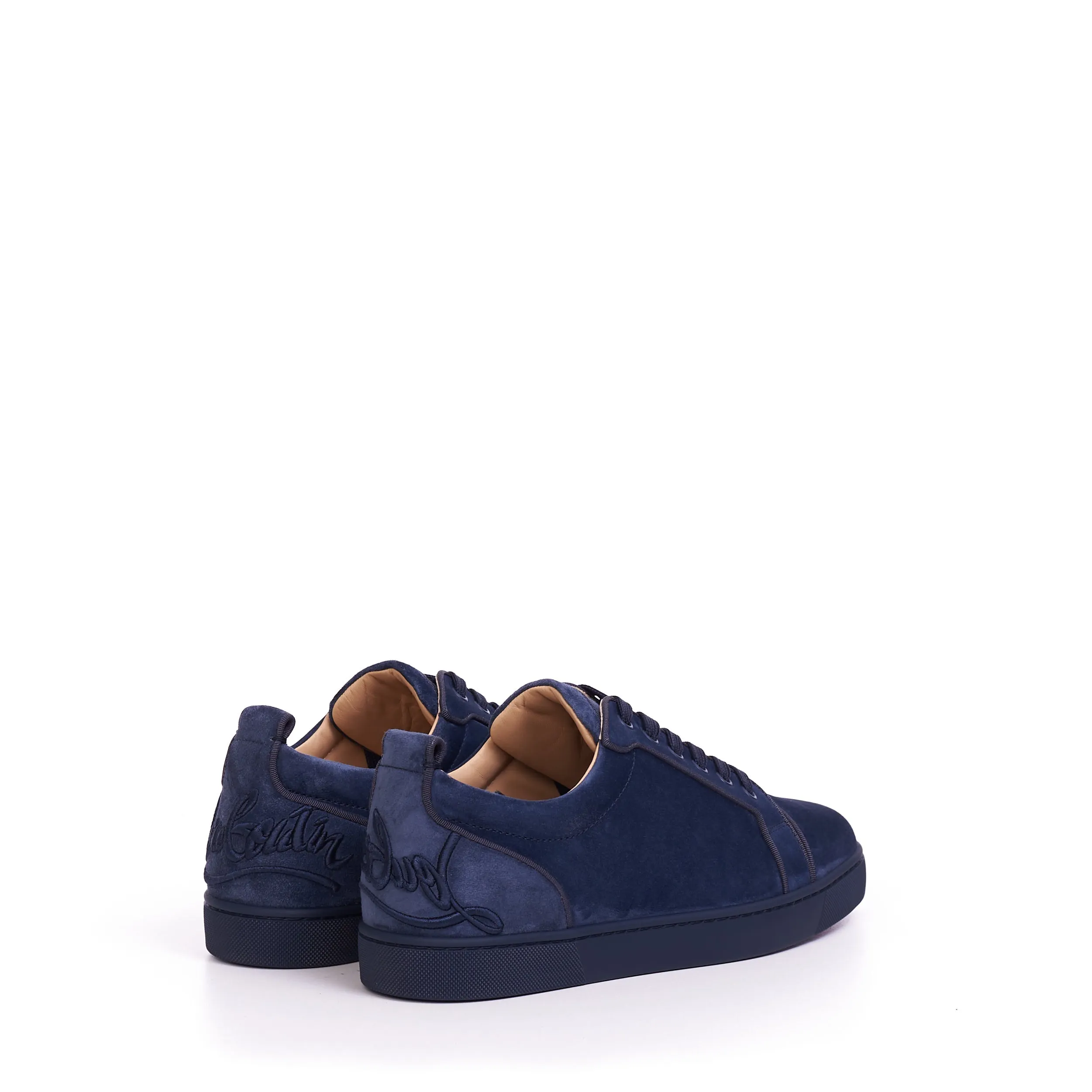 Fun Louis Junior Low Top Sneaker In Rock Blue Suede