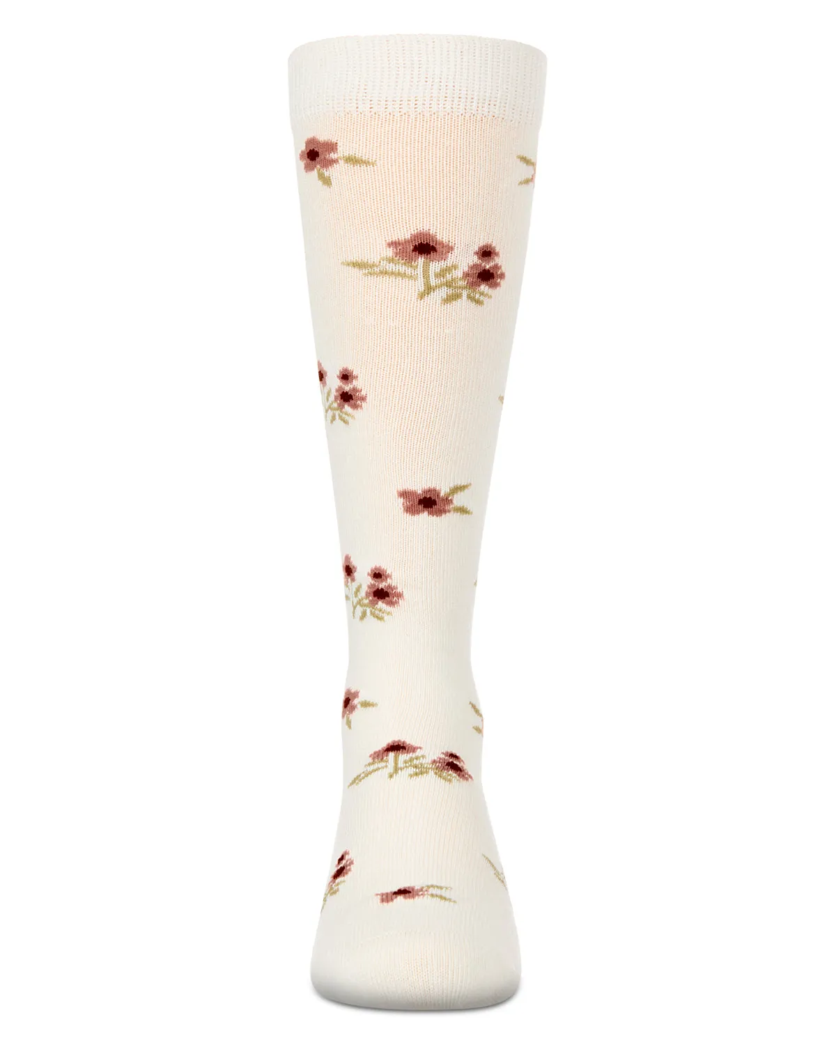 Girls Opaque Stretch Cotton "Blissful Bloom" Knee High Sock