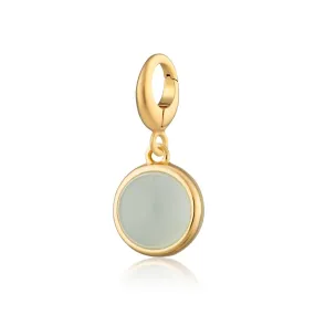 Gold Plated Blue Agate Healing Stone Charm (Confidence)