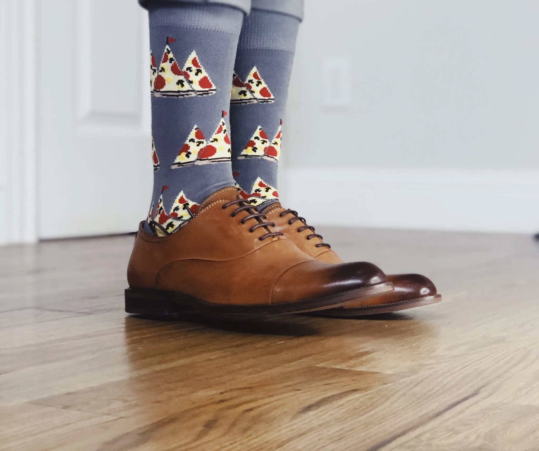 Grey Pizza Mountain Sock